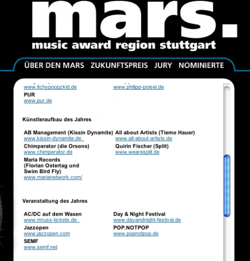 Music Award Region Stuttgart – <br>die Nominierten