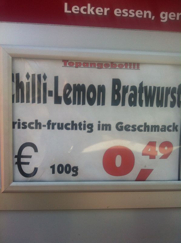 Genau richtig bei dem Wetter: Chilli-Lemon Bratwurst