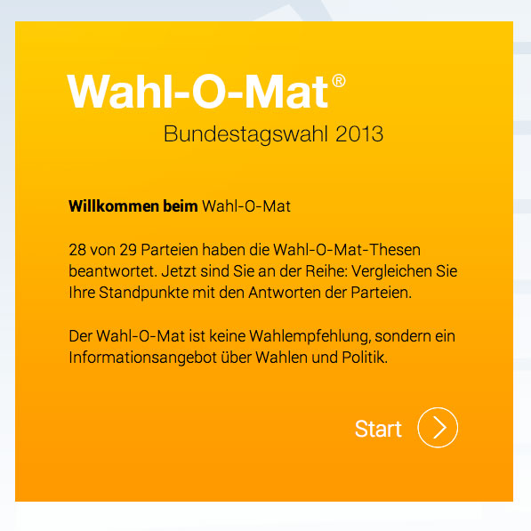 Wahl-O-Mat Bundestagswahl 2013